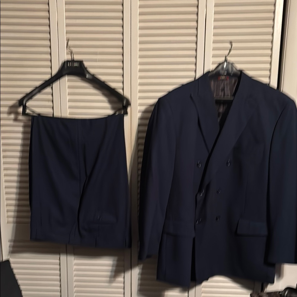 Men's Royal Blue Double-Breasted Suit